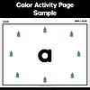 Slide4 Color activity page featuring a large lowercase letter 'a' surrounded by glue bottle icons for homeschooling.
