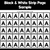 Slide7 Black and white printable strip page for educational use, featuring large letter A for student practice.