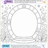 Starter Kit Shape Portal mission, resized Homeschool Resource Co. art activity: a circular portal frame with decorative doodles and a blank center for Shape Portal mission page, suitable for kids.