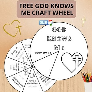 FREE God Knows Me Coloring Wheel | Bible Craft Psalm 139: 1-6