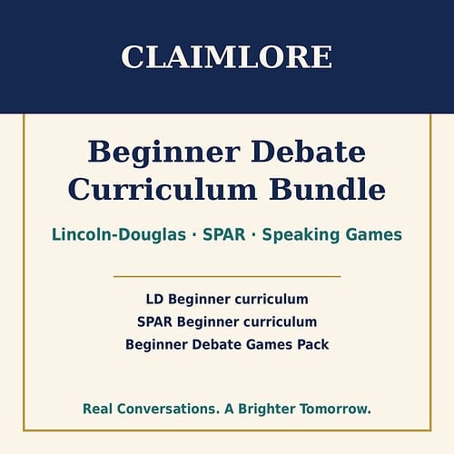 bundle-beginner-cover Beginner Debate Curriculum Bundle | Lincoln-Douglas, SPAR & Speaking Games | ClaimLore