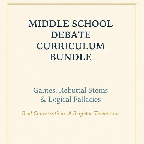 bundle-middle-school-cover Middle School Debate Curriculum Bundle | Games, Rebuttal Stems & Logical Fallacies | ClaimLore