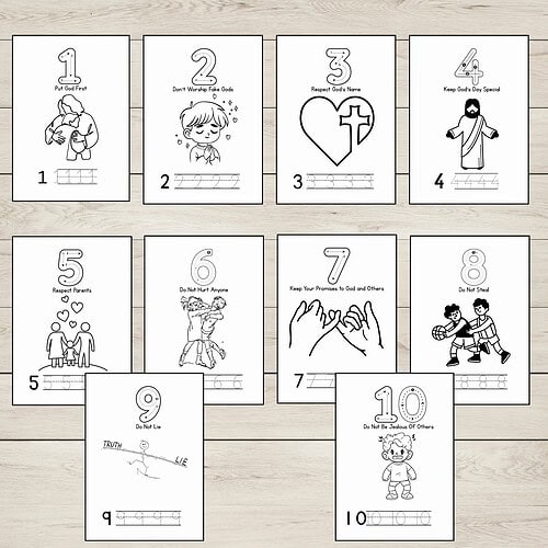 Homeschool Resource Co. parenting and character-building cards set featuring 10 illustrated ethics reminders for families and students.