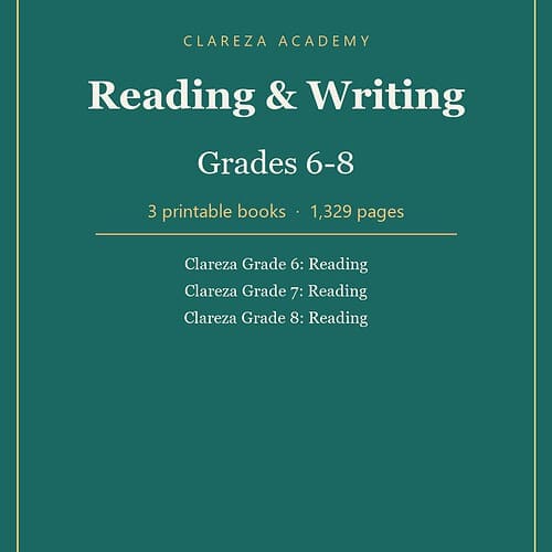 Clareza Reading & Writing, Grades 6-8: 3-Book Bundle (Printable PDF)