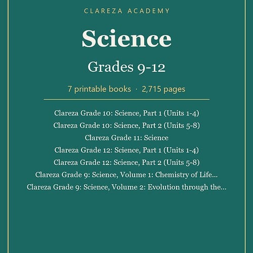 Clareza Science, Grades 9-12: 7-Book Bundle (Printable PDF)