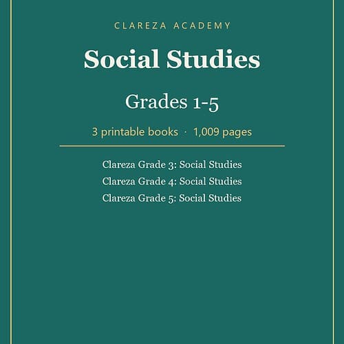 Clareza Social Studies, Grades 1-5: 3-Book Bundle (Printable PDF)