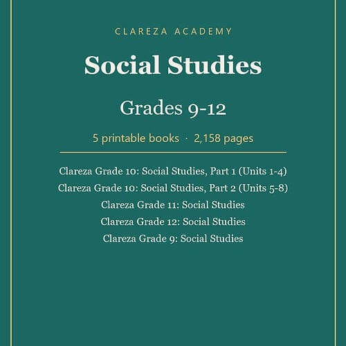 Clareza Social Studies, Grades 9-12: 5-Book Bundle (Printable PDF)