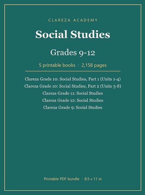 clareza-bundle-social-studies-9-12.jpg Clareza Social Studies, Grades 9-12: 5-Book Bundle (Printable PDF)