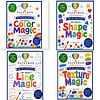 cropped-Art-Basics-bundle-cover-with-all-four-book-covers.jpg Colorful covers of Paintbox Adventures mini art basics books: Color Magic, Shape Magic, Line Magic, and Texture Magic, featuring bright doodles, balloons, and craft supplies on white backgrounds.