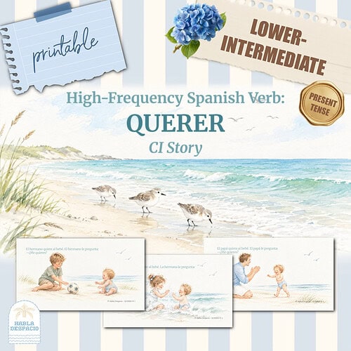 cropped-Cover_CI_Story.jpg Spanish High Frequency Verb QUERER CI Story | Super 7 | Reading Comprehension