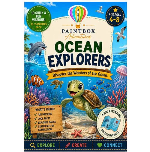 cropped-Ocean-Explorers-cover-square.jpg Paintbox Adventures for ages 4-8, featuring a friendly turtle, tropical fish, and coral reef underwater scene from Homeschool Resource Co.