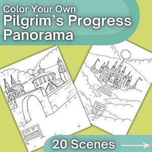 Pilgrim's Progress Coloring Pages | 20 Hand-Drawn Scenes Christian's Journey