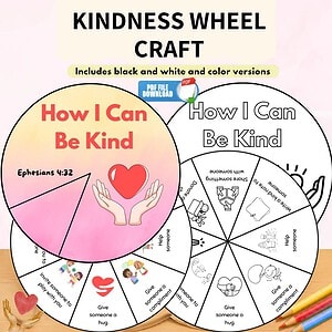 Random Acts of Kindness Bible Wheel Craft | Coloring Spinner
