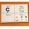 Letter C Activity Mats Preview Educational worksheet for children teaching the letter C with activities like saying, tracing, writing, and circling objects.