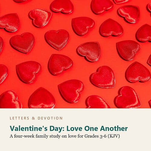 holiday-ld-valentines.jpg Valentine's Day love-themed educational resource with red heart candies on a red background for homeschool study.