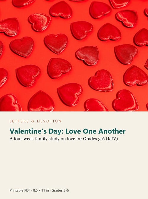 holiday-ld-valentines.jpg Valentine's Day love-themed educational resource with red heart candies on a red background for homeschool study.