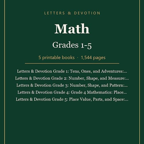 Letters & Devotion Math, Grades 1-5: 5-Book Bundle (Printable PDF)