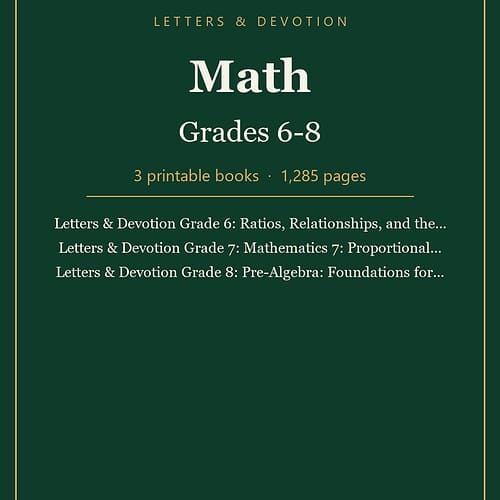 Letters & Devotion Math, Grades 6-8: 3-Book Bundle (Printable PDF)