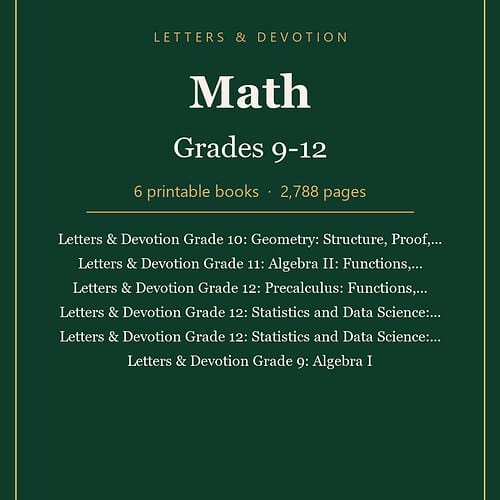 Letters & Devotion Math, Grades 9-12: 6-Book Bundle (Printable PDF)