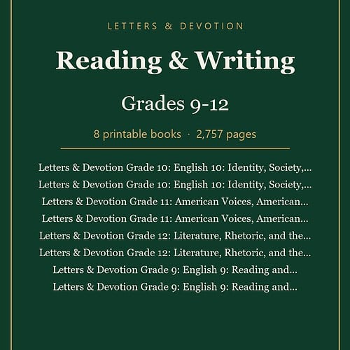 Letters & Devotion Reading & Writing, Grades 9-12: 8-Book Bundle (Printable PDF)