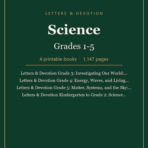 Letters & Devotion Science, Grades 1-5: 4-Book Bundle (Printable PDF)