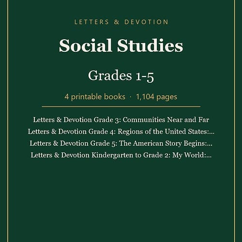 Letters & Devotion Social Studies, Grades 1-5: 4-Book Bundle (Printable PDF)