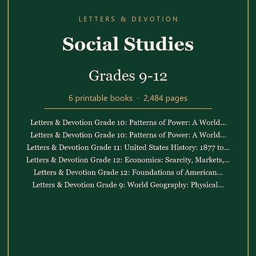 Letters & Devotion Social Studies, Grades 9-12: 6-Book Bundle (Printable PDF)
