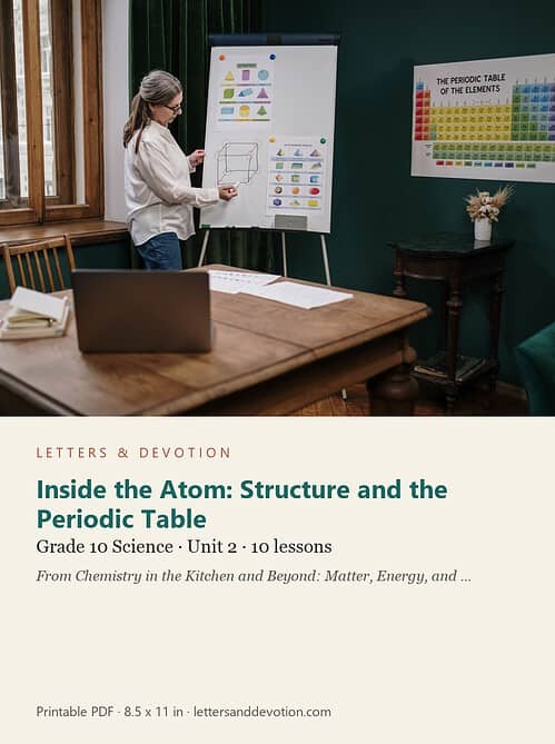 letters-devotion-g10_chemistry_part1-science-u2.jpg Inside the Atom: Structure and the Periodic Table: Science Unit 2, Grade 10 (Letters & Devotion)