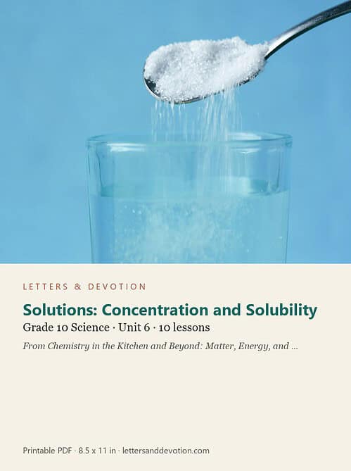 letters-devotion-g10_chemistry_part2-science-u6.jpg Solutions: Concentration and Solubility: Science Unit 6, Grade 10 (Letters & Devotion)