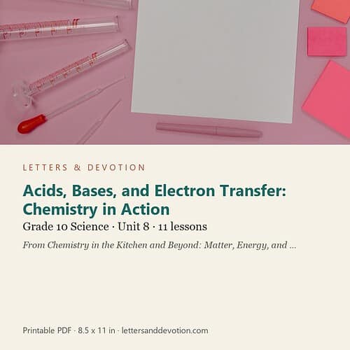 letters-devotion-g10_chemistry_part2-science-u8.jpg Acids, Bases, and Electron Transfer: Chemistry in Action: Science Unit 8, Grade 10 (Letters & Devotion)