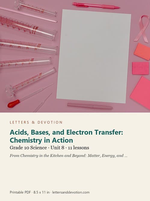letters-devotion-g10_chemistry_part2-science-u8.jpg Acids, Bases, and Electron Transfer: Chemistry in Action: Science Unit 8, Grade 10 (Letters & Devotion)