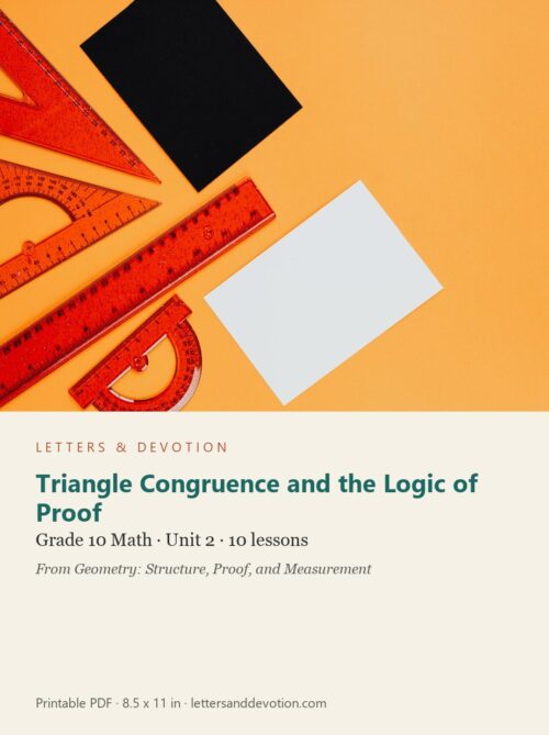 letters-devotion-g10_geometry_structure_proof_and_measurement-math-u2.jpg Triangle Congruence and the Logic of Proof: Math Unit 2, Grade 10 (Letters & Devotion)