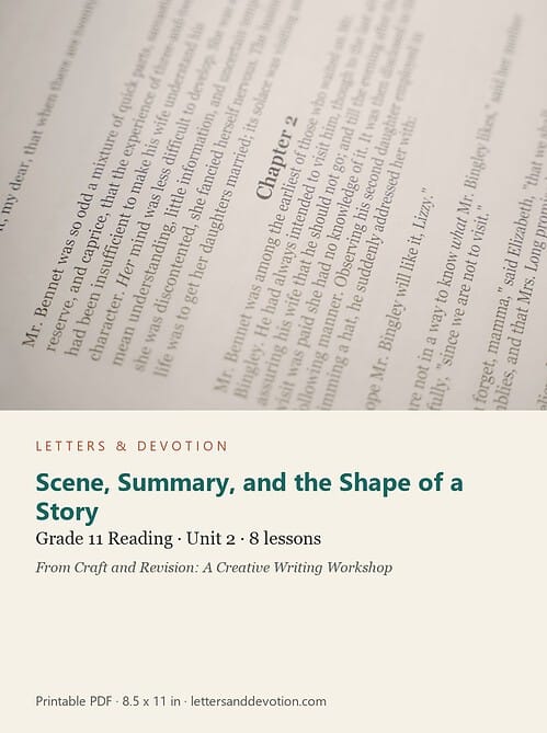 letters-devotion-g11_craft_and_revision_a_creative_writing_workshop-reading-u2.jpg Scene, Summary, and the Shape of a Story: Reading Unit 2, Grade 11 (Letters & Devotion)