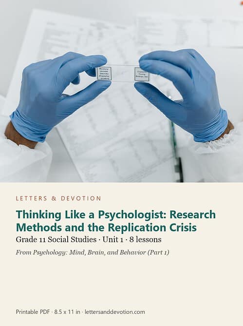 letters-devotion-g11_psychology_part1-social-studies-u1.jpg Thinking Like a Psychologist: Research Methods and the Replication Crisis: Social Studies Unit 1, Grade 11 (Letters & Devotion)