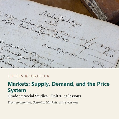 letters-devotion-g12_economics_scarcity_markets_and_decisions-social-studies-u2.jpg Markets: Supply, Demand, and the Price System: Social Studies Unit 2, Grade 12 (Letters & Devotion)