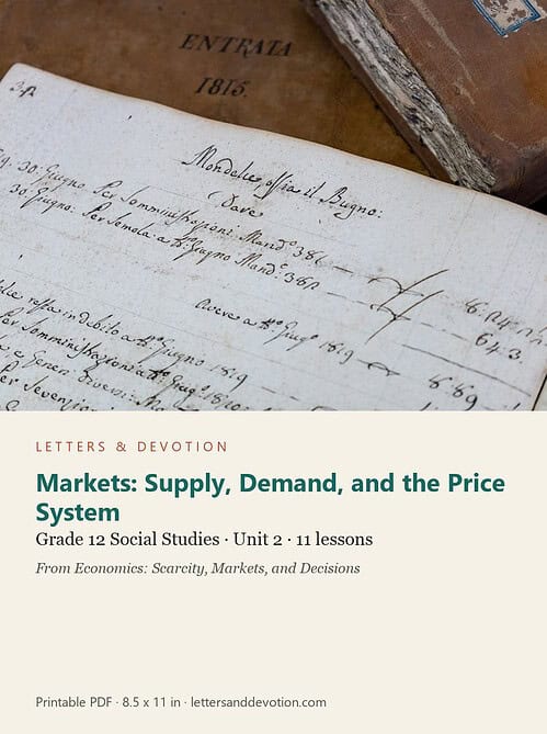 letters-devotion-g12_economics_scarcity_markets_and_decisions-social-studies-u2.jpg Markets: Supply, Demand, and the Price System: Social Studies Unit 2, Grade 12 (Letters & Devotion)