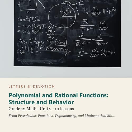letters-devotion-g12_precalculus_functions_trigonometry_and_mathematical_modeling-math-u2.jpg Polynomial and Rational Functions: Structure and Behavior: Math Unit 2, Grade 12 (Letters & Devotion)