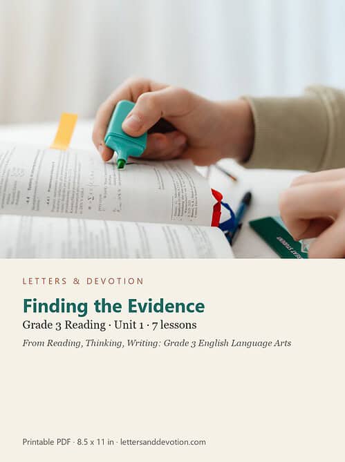 letters-devotion-g3_reading_thinking_writing_grade_3_english_language_arts-reading-u1.jpg Finding the Evidence: Reading Unit 1, Grade 3 (Letters & Devotion)