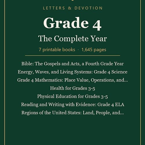 Letters & Devotion Grade 4: The Complete Year (Printable PDF Bundle)