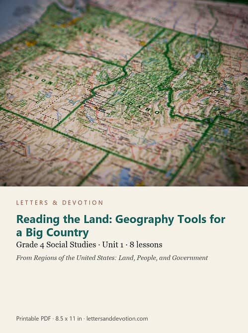 letters-devotion-g4_regions_of_the_united_states_land_people_and_government-social-studies-u1.jpg Reading the Land: Geography Tools for a Big Country: Social Studies Unit 1, Grade 4 (Letters & Devotion)