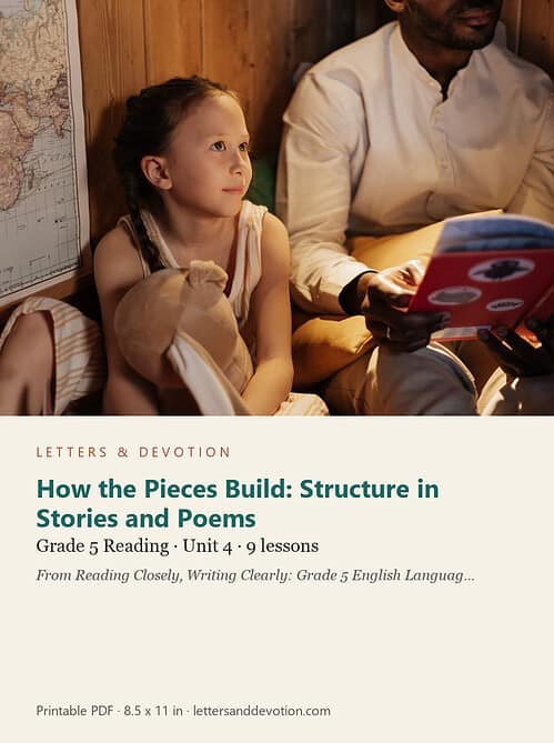 letters-devotion-g5_reading_closely_writing_clearly_grade_5_english_language_arts-reading-u4.jpg How the Pieces Build: Structure in Stories and Poems: Reading Unit 4, Grade 5 (Letters & Devotion)