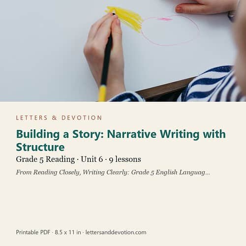 letters-devotion-g5_reading_closely_writing_clearly_grade_5_english_language_arts-reading-u6.jpg Building a Story: Narrative Writing with Structure: Reading Unit 6, Grade 5 (Letters & Devotion)