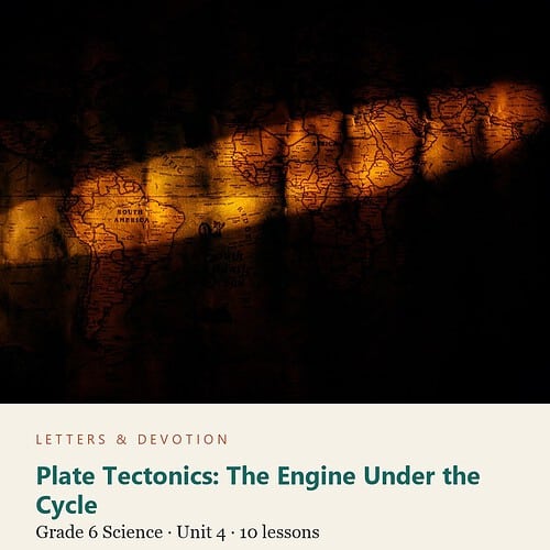 letters-devotion-g6_earth_and_space_systems_patterns_processes_and_change-science-u4.jpg Plate Tectonics: The Engine Under the Cycle: Science Unit 4, Grade 6 (Letters & Devotion)