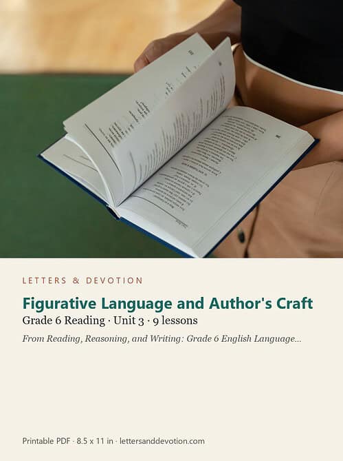 letters-devotion-g6_reading_reasoning_and_writing_grade_6_english_language_arts-reading-u3.jpg Figurative Language and Author's Craft: Reading Unit 3, Grade 6 (Letters & Devotion)