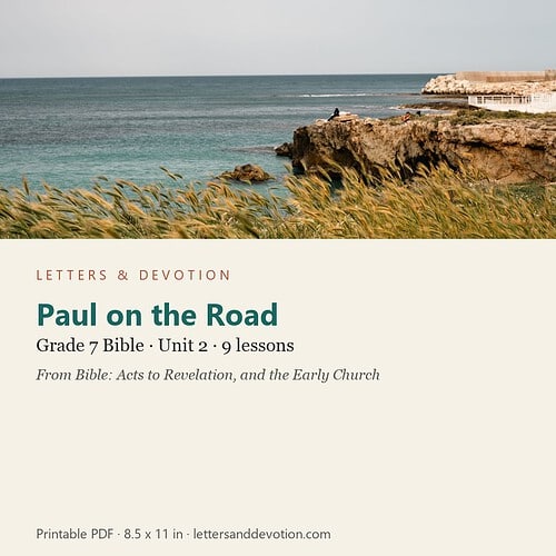 letters-devotion-g7_bible_acts_revelation-bible-u2.jpg Paul on the Road: Bible Unit 2, Grade 7 (Letters & Devotion)