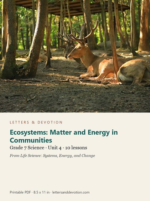 letters-devotion-g7_life_science_systems_energy_and_change-science-u4.jpg Ecosystems: Matter and Energy in Communities: Science Unit 4, Grade 7 (Letters & Devotion)