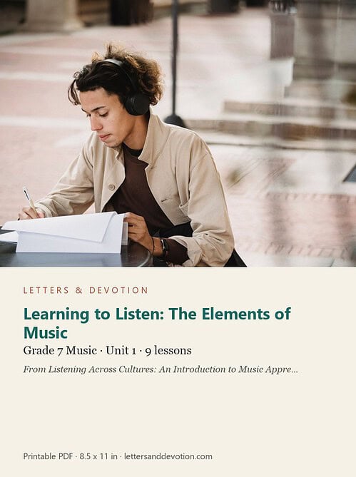 letters-devotion-g7_listening_across_cultures_an_introduction_to_music_appreciation-music-u1.jpg Learning to Listen: The Elements of Music: Music Unit 1, Grade 7 (Letters & Devotion)
