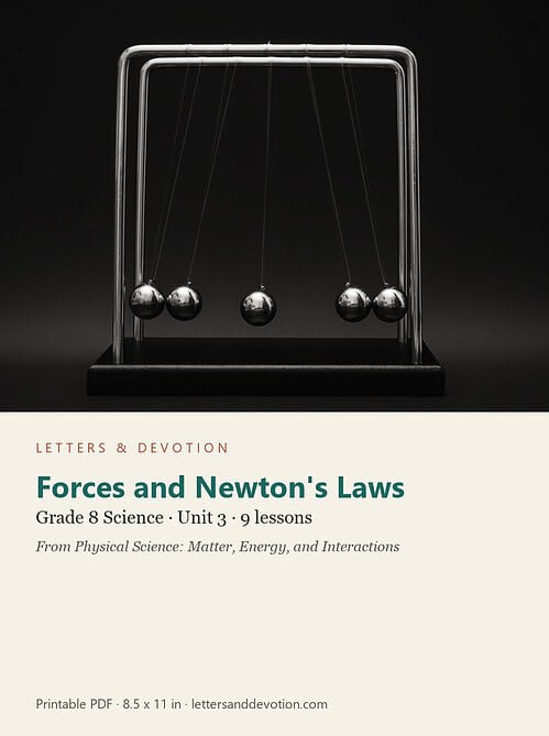 letters-devotion-g8_physical_science_matter_energy_and_interactions-science-u3.jpg Forces and Newton's Laws: Science Unit 3, Grade 8 (Letters & Devotion)
