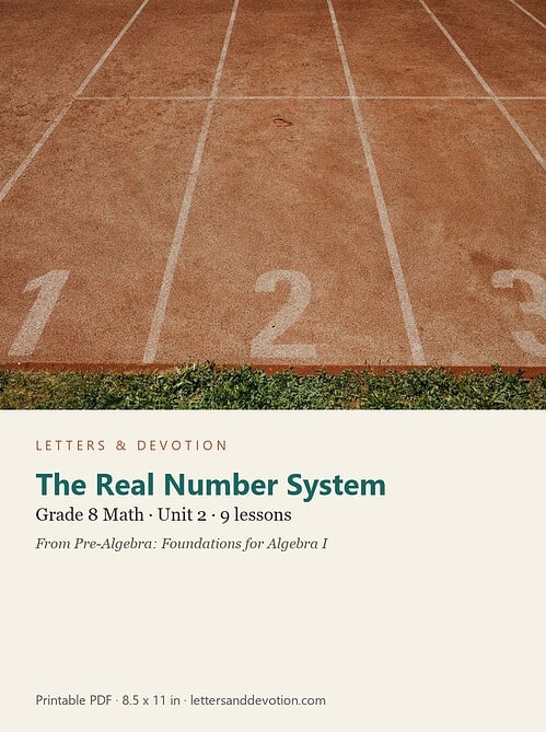 letters-devotion-g8_pre_algebra_foundations_for_algebra_i-math-u2.jpg The Real Number System: Math Unit 2, Grade 8 (Letters & Devotion)