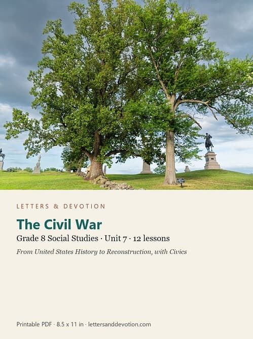 letters-devotion-g8_united_states_history_to_reconstruction_with_civics-social-studies-u7.jpg The Civil War: Social Studies Unit 7, Grade 8 (Letters & Devotion)